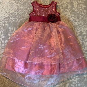Girls Pink and Maroon Dress